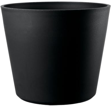 Kreher® Runder XL Pflanzkübel 'Origin' aus robustem Kunststoff. Rollbar, mit Stopfen für den Wasserablauf. Volumen 85 Liter! Dezente Optik in Anthrazit, Grau oder Aschgrau! (1 x Anthrazit)