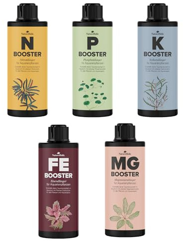 NatureHolic Dünger Profi-Set - Aquarium Flüssigdünger | All-in-One-Lösung für prächtige Pflanzen | Komplettdünger, Nichts weiter nötig! | 5X 500ml