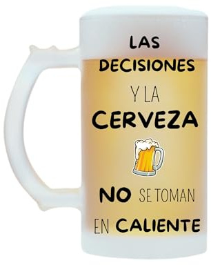 Jarra de Cerveza - Cristal efecto hielo - Regalo Original para hombre o mujer - 500ML - Varios modelos (Modelo 3)