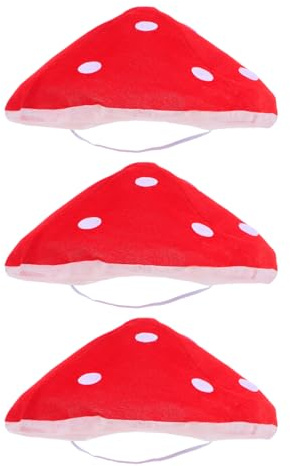 BESPORTBLE 3Er Set PilzhüTe KostüM HüTe FüR Halloween Karneval Mit 15.75 Zoll Innendurchmesser Rote Fliegenpilz BaskenmüTzen FüR Kinder Und Erwachsene Cosplay ZubehöR