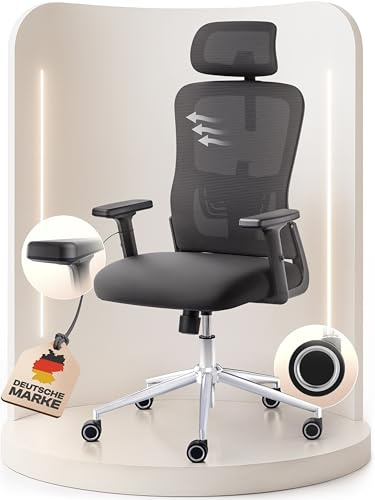 WINTONCOVE Galahad Bürostuhl Ergonomisch [VERGLEICHSIEGER] Drehstuhl 150kg | Schreibtischstuhl Ergonomisch | Komfortabler Gaming Stuhl | Bürostuhl Testsieger für höchsten Komfort und Ergonomie