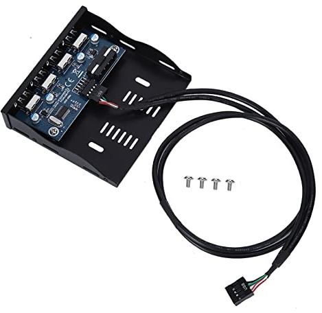 Generic USB2.0-Floppy-Frontplatte, 3,5-Zoll-Konvertierung, Effizienter 4-Port-USB-2.0-Hub für Schnelles Aufladen und Datenübertragung, Passend für Mainboards oder Riser-Karten für PC-Heimwerker