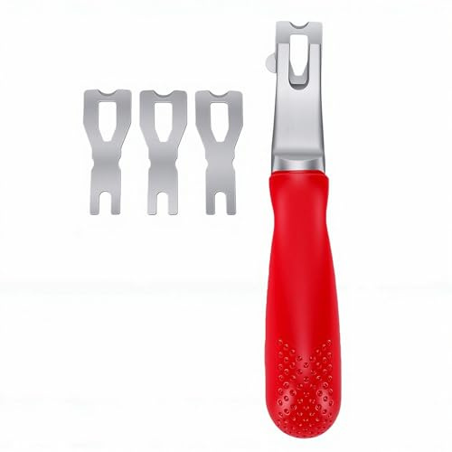 Topiky Flooring Welding Cutting Blades Tool, 4Pcs Floor Carpet Trimming Skiving Kit, Floor Paint Scraper Remover, Decoration Supplies with Red Handle