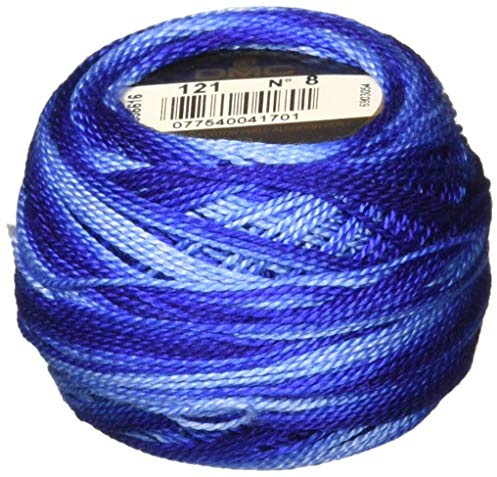 DMC 116 8-121 Pearl Cotton Thread Balls, Variegated Duft Blue, Size 8