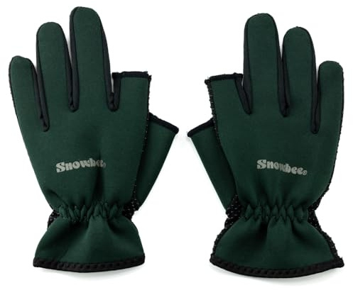 Snowbee Lightweight Neoprene Gloves, XL – A Lightweight Glove With A Nylon Knit Palm & Rubberised ‘Dots’ For Extra Grip, Thumb & Index Finger Left Exposed To Allow Tying Of Knots Or Loading