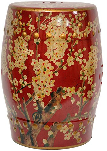 Red Lantern Sakura Blossom Garden Stool