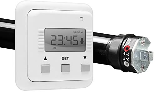 NOBILY Profi-Set/Mini - Rolladenmotor Rohrmotor Rolladen Rolladenantrieb P4 13/14-40 (Zugkraft 36kg) + Zeitschaltuhr Relax