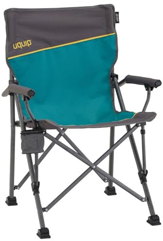 Uquip Campingstuhl Roxy Petrol I Faltbarer Klappstuhl mit 120 kg Traglast I kompakter Faltstuhl aus Stahl & Polyester I klappbarer Outdoor-Stuhl für Camping, Strand, Angeln, Garten & Festivals