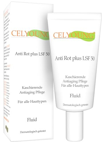 CELYOUNG® Anti Rot plus LSF 50 Fluid 50ml für Falten und Gesichtsrötungen - Hautpflege Antiaging Gesichtspflege