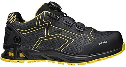 Base Protection K-Rush Scarpa Antinfortunistica con Sistema BOA, Nero/Giallo, Taglie 45