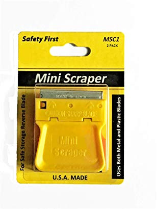 2 Original Mini scraper with Metal Blade Carded U.S. Made Razor Scraper