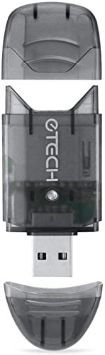eTECH Collection USB 2.0 SD/SDHC/SDXC Memory Card Reader/Writer - Support SanDisk Kingston 256GB 128GB 64GB 32GB 16GB SDXC Ultra Extreme SDHC (Card Reader ONLY, No Memory Cards) (Black, 2 Pack)