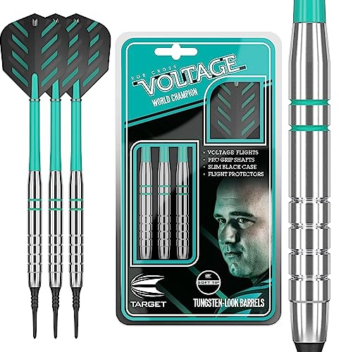 Target Darts Rob Cross Silver Voltage 18G Brass Soft Tip Darts Set