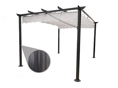 Gazebo Pergola da giardino 3X3 telo in poliestere 200 grammi e struttura in alluminio (antracite)