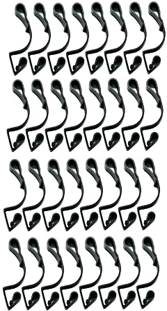 Simply Products 32 Giant Christmas Gutter Hooks Weatherproof Plastic for Hanging Outdoor Christmas String Lights, Fairy Lights or Rope Lights Gutter Clips - (Black)