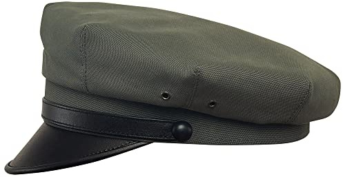 Sterkowski Elvis Mottorradmütze | Baumwolle Vintage Biker für Frauen und Männer | Sonnenhut Herren schiebermütze Herren Cap Herren Military Cap Herren Visor Cap Damen 57 cm Graphitgrau/Schwarz