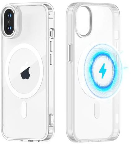 Yoedge Klare Magnetisch Hülle für iPhone X/iPhone XS 5,8 [Kompatibel mit Magsafe/Wallet] Schlank Dünn Silikon TPU Stoßfest Handyhülle Kratzfeste rutschfeste Schutzhülle für iPhone XS, Transparent