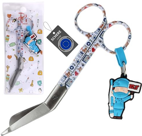 Ph Pro Heat Verbandschere Pflege für krankenschwester- Medizinische Schere aus Edelstahl - Erste Hilfe Schere mit Gravur – Verbandsschere Stumpfe Spitze.