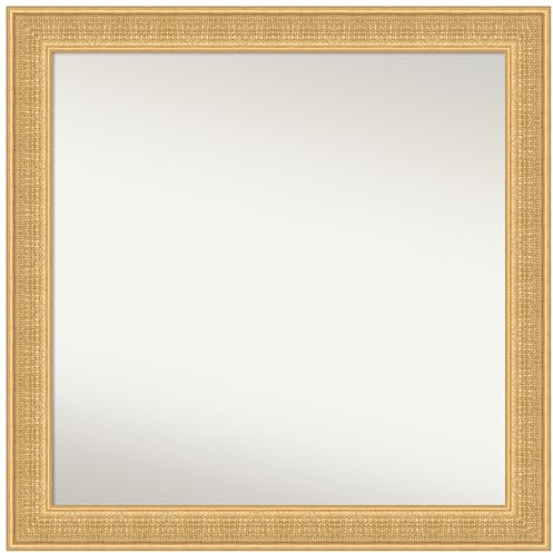 Amanti Art Gold Bathroom Mirror for Over Sink, 38x38 Custom Made Trellis Gold Square Vanity Mirror, Large Traditional Wood Frame, Hangs Horizonally and Vertically, Wall Decor
