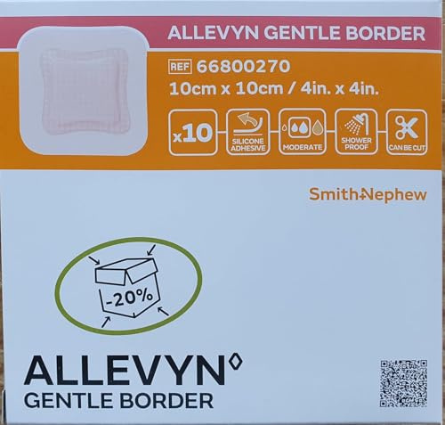 Verband mit Rand aus zartem Schaumstoff, 10 x 10 cm, 1 Packungen à 10 Stück