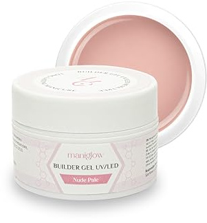 Maniglow Aufbaugel für Gelnägel Nude Pale - Für Verlängerung und Verstärkung - TPO-&HEMA-frei - Einfach anzuwendendes Nagelgel UV LED - Gel Nägel Farben Auswahl - Builder Gel Nägel - Sicher - 15ml