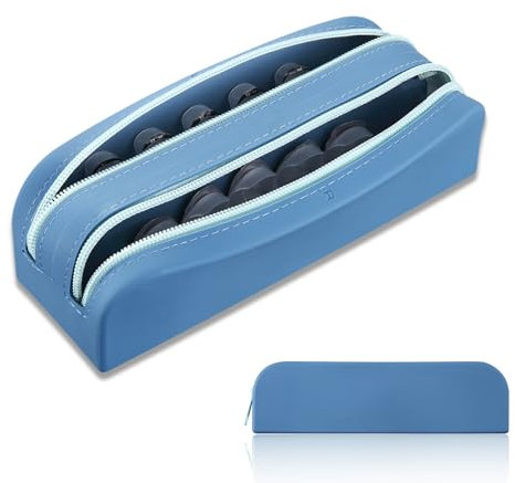 AITIME Portable Daily Lens Organizer & Dispenser - Travel Case Kit with Labeled Contact Lens Storage (Blue)