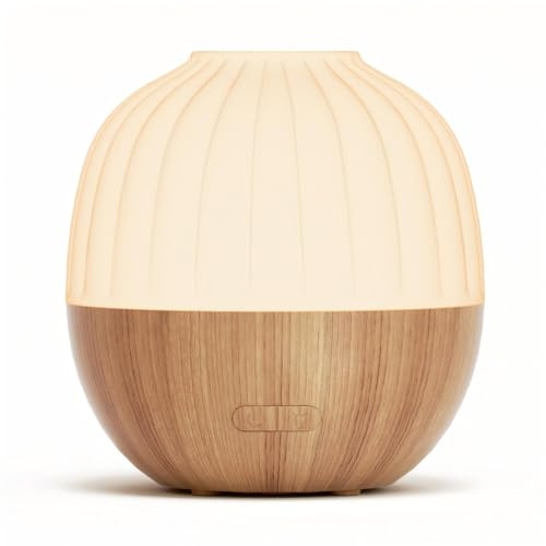 SALKING Diffuseur d'Huile Essentielle, 300ml Ultrasonique Diffuseur Huiles Essentielles Electrique, Humidificateur d'air avec Lumière Chaude Arrêt Automatique pour Chambre, Spa, Yoga, Massage