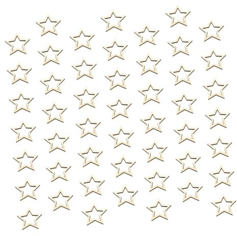 SEWOART 100stücke Holzscheibe Für Christbaumschmuck Partybehang Weihnachtsanhänger Kreative Und Dekorative Anhänger Fünfzackiger Stern Holz Ornament Aushöhlen Holz Chip