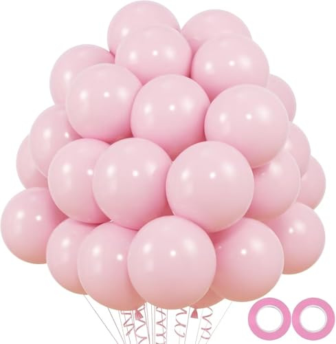 50 Stück Luftballons Rosa Ballons 12 Zoll Latexballon Rosa Partyballon für Geburtstag Dekoration Girlanden Bögen Taufe Hochzeit Neujahrsdekoration Abschlussfeiern Party Deko