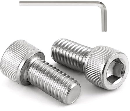 Dayalo 50 viti a testa cilindrica, M6 x 10, viti a testa cilindrica con esagono incassato, viti a testa piatta, in acciaio inox A2 V2A, filettatura completa, viti a esagono incassato con chiave