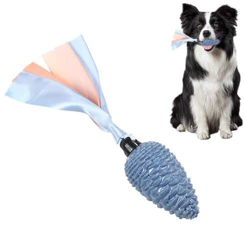 WJnflQN Hundespielzeug mit Tannenzapfen | Quietschendes Seil-Hundespielzeug mit Beißstreifen – langlebiges, weiches Haustierspielzeug für Welpen und Hunde, energieverbrauchende Spielzeit