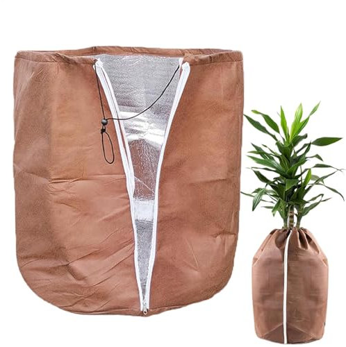 Pflanzen-Frostschutzhüllen, Pflanzenschutz für den Winter - Frostsichere Blumentopf-Schutztasche mit Reißverschluss und Kordelzug,Effektiver Pflanzenschutz, Frostschutz, Frostschutz bei kaltem Wetter