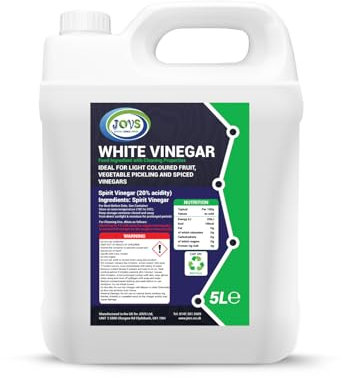 JOVS High-Strength White Vinegar 5 Litre | 20% Cleaning Vinegar | Extra-Strong Multi-Purpose Cleaner | Industrial and Household Use.