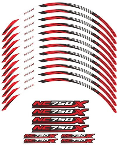 Moto Llantas Pegatinas Pegatinas Para Rueda De Motocicleta De 17 Pulgadas Para H&onda NC750X NC750 NC 750 X 750X 2014-2023 Juego De Llantas Y Neumáticos Con Rayas Y Cinta Adhesiva Ruedas Calcomanías(R