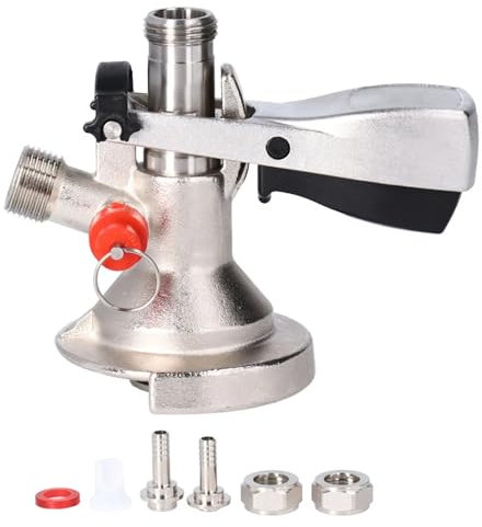 SRKATI Birra Fatta in casa Produzione di Birra Accoppiatore distributore per Rubinetto per Fusto di Birra in Acciaio Inossidabile Tipo G5 / 8 A con Accessorio per la Produzione di valvola di Scarico