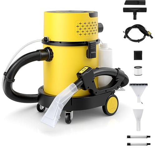 SOARS Aspirateur Eau et Poussière 1200W, 17 kPa, 4L Réservoir d’Eau Propre, Système de Filtration avec Filtre HEPA et Éponge, Tuyau de 159 CM, 9 Accesoires Inclus, pour Sol, Canapé, Voiture, Tapis