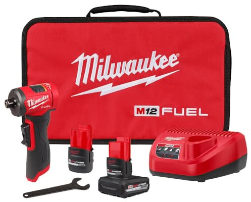 Milwaukee Electric - M12 Fuel 1/4 INCH Right Angle DIE Grinder 2 Batter