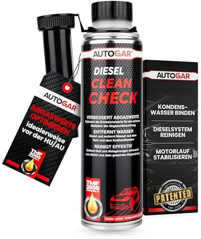 AUTOGAR® Diesel Clean Check 250ml I Abgasreiniger Additiv zur HU/AU Vorbereitung I Systemreiniger für Kraftstoffsystem & Einspritzsystem I Wasser binden/entfernen im Tank I ruhiger Diesellauf