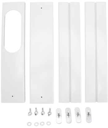 LOVIVER 4 Plaques d'Étanchéité Fenêtre pour Climatiseur Portable Réglable | Kit Ventilation PVC, Calfeutrage Porte Fenêtre Climatiseur, Installation Verticale/Horizontale, Joint de Fenêtre Coulissant