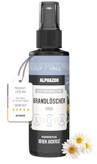 alphazoo Brandlöscher Anti-Juckreiz-Spray für Hunde 100ml – mit Kamille & Ringelblume. Pflegendes Spray, Alkohol- & parabenfrei, zur Unterstützung empfindlicher Haut & zur Linderung von Irritationen