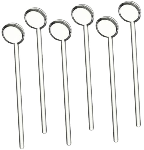 STOBAZA 6 piezas Cucharillas Transparentes de Vidrio Borosilicato para Café y Té Reutilizables Pequeñas y Ligeras Utensilios de Servicio para Bebidas Cocina