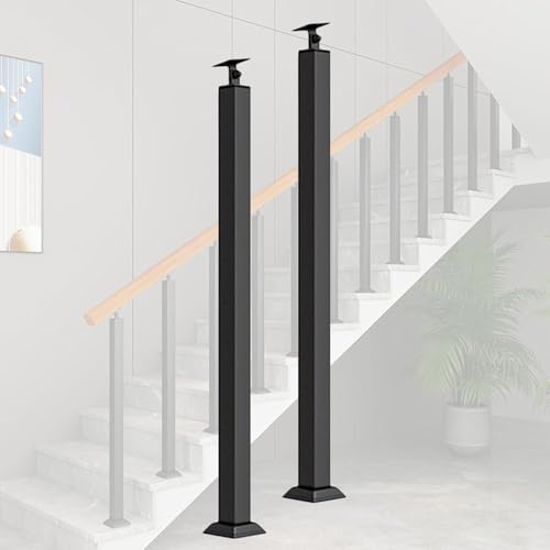 Postes de barandilla de metal ajustables para escaleras, pasamanos duraderos para escalones interiores, terraza, jardín y porche, solución de seguridad para uso doméstico y exterior