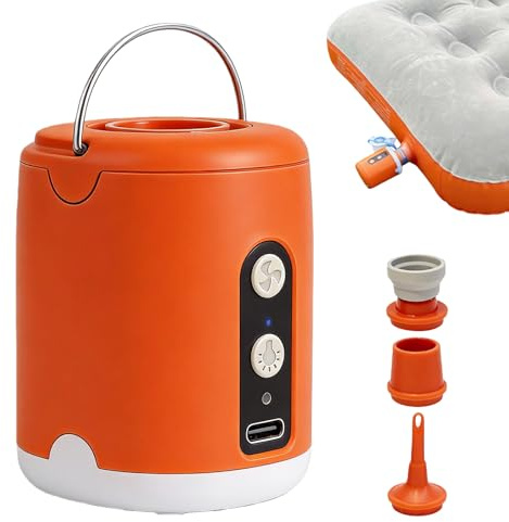 Elektrische Luftpumpe, Electric Mini Air Pump, Wiederaufladbare Akku Luftpumpe, 1600mah Akku Luftpumpe, 4.5 Kpa Wiederaufladbar Mini Pumpe Mit Led-Licht Und 4 Luftdüsen, Inflate & Deflate