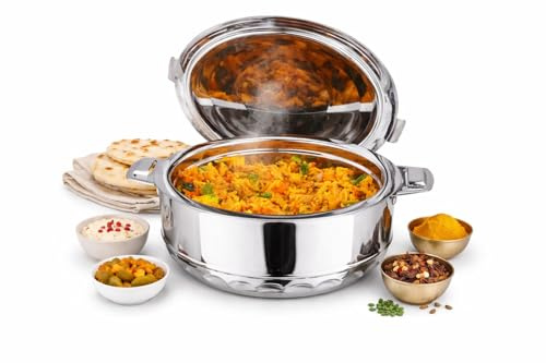 Stainless Steel Insulated Single Hot Pot, 1500ml Thermal Serving Bowl, Keeps Food Hot & Cold for Long Hours, Elegant Food Warmer, Unique Locking System, Casserole Double Wall Hot Pot