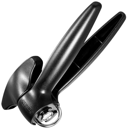 Westmark Sicherheitsdosenöffner, mit Führungs-Bügel, Länge: 18,5 cm, Rostfreier Edelstahl/Kunststoff, Bravo, Schwarz, 10322270