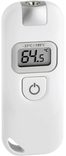 TFA Dostmann Slim Flash Infrarot-Thermometer, berührungsloses Messen, ideal für Haushalt/Handwerk/Hobby, einfach bedienbar, L 36 x B 12 x H 91 mm, Weiß