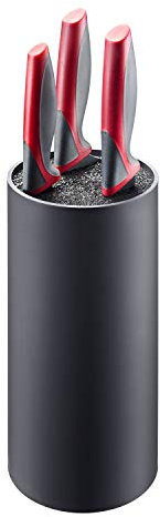 Westmark Messerblock, rund, mit Kunststoffborsten, Durchmesser: 11 cm, Höhe: 22,2 cm, für Messer bis 20,3 cm (8'') Klingenlänge, Kunststoff, Schwarz, 14502260