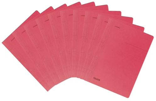 Original Falken 100er Pack Recycling-Schnellhefter DIN A4 rot. Made in Germany Blauer Engel Hefter Papphefter Kartonschnellhefter Schulhefter Pappordner Mappe Schulordner ideal für Schule und Uni