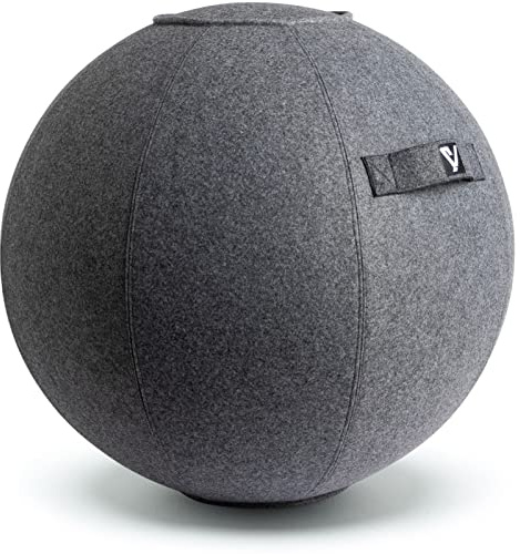 YOGIVO Sitting Ball Chair for Home Office Desk - Exercise and Stability Ball for Fitness, Pilates, and Ergonomic Balance - Includes Cover and Pump