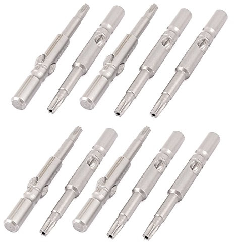 Aexit 60mm 6mm tige ronde Dia T15 Torx tournevis magnéto sécurité 10 Pcs 624S781